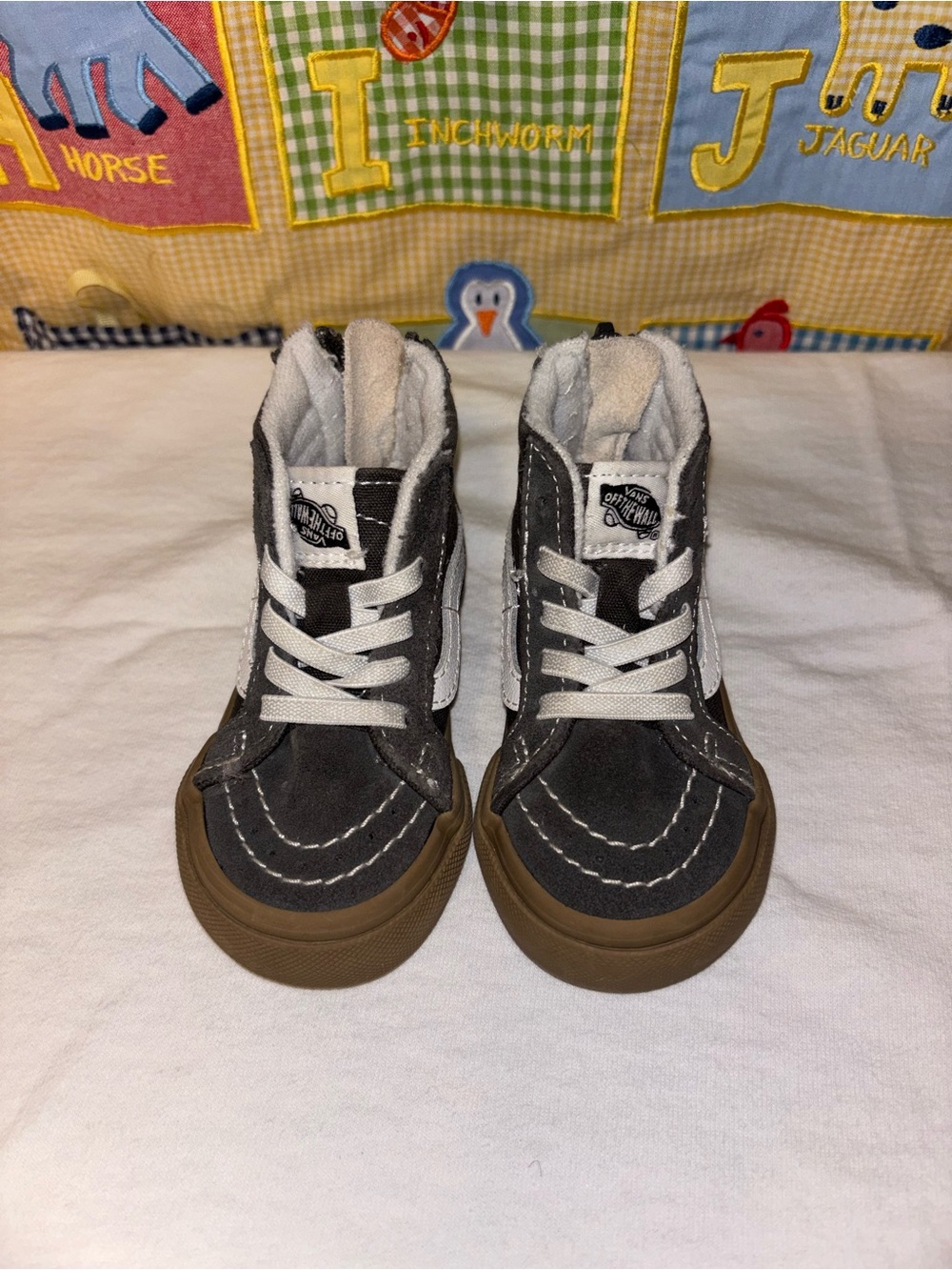 Vans Kids High-Top Sneakers — Dark Grey and Brown